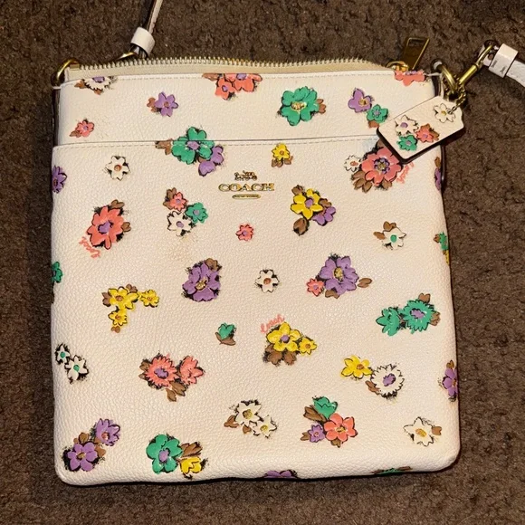Coach Cream Floral Crossbody with Matching Card Case - Picture 2 of 5